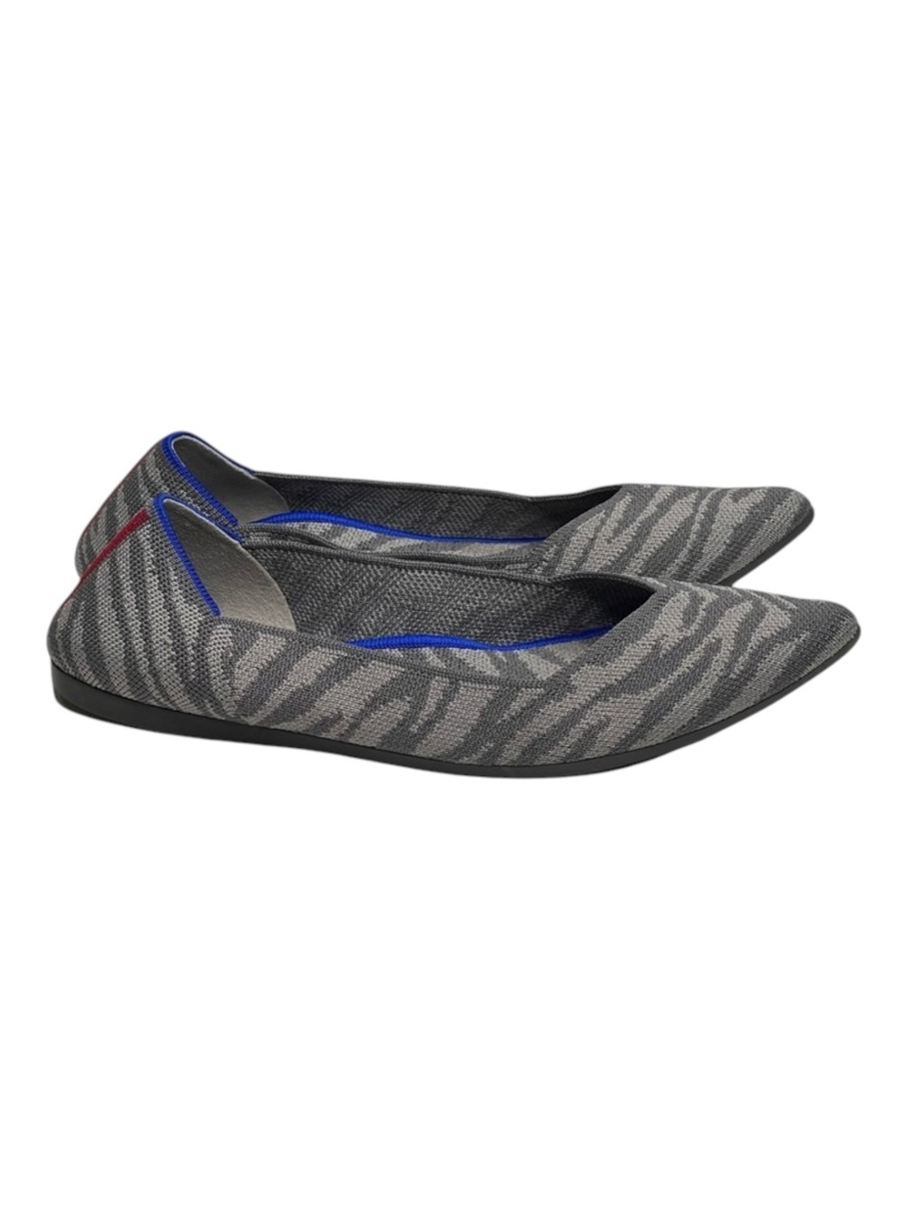 VHTF: Retired Rothy’s ➤ The Point Flats ➤ Grey Zebra Stripe Print ➤ 8M ➤ Sustain - Picture 2 of 16